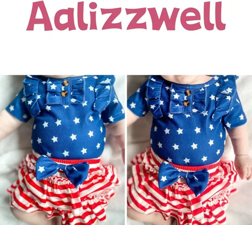 Vista 2 de Aalizzwell Traje de verano para bebés recién nacidos