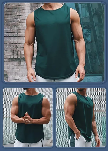 Vista 4 de KizBruo Camiseta sin mangas para hombre, deportiva, gimnasio, atletismo, entrenamiento, secado rápido, ajustada, ajustada, elige una talla más grande