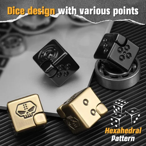 Vista 3 de Cubo infinito de dados para la ansiedad, juguete giratorio para niños y adultos, juguete de bloque de ansiedad transformable de metal para enfocar