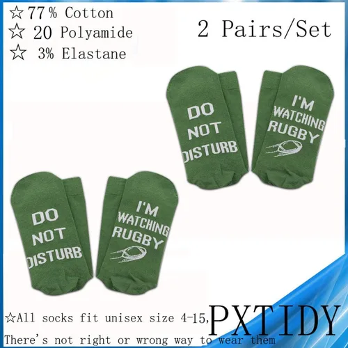 Vista 2 de PXTIDY - Calcetines de rugby, regalo para jugadores de rugby, regalo para hombres, no molestar con los fans de rugby, regalo