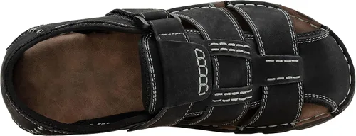 Vista 5 de Jousen Men's Sandals Leather Open Toe Beach Sandal Outdoor Summer Sport Sandals