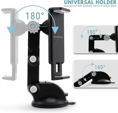 Vista 5 de Soporte para tablet para parabrisas de tablero de automóvil, se adapta a dispositivos de 4.5 a 7.25 pulgadas Montaje flexible en salpicadero