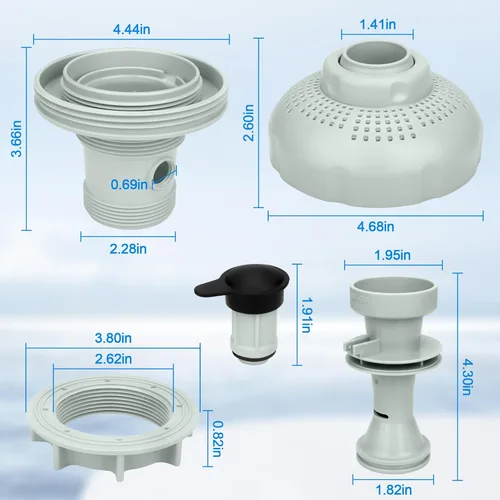 Vista 6 de 12355 Boquilla de aire de entrada grande compatible con bombas Intex 1900-2450gph, boquilla de aire de entrada de piscina para piscinas Intex de 18