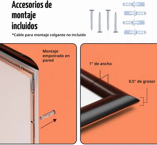 Vista 7 de Marco de aluminio para Póster, Negro