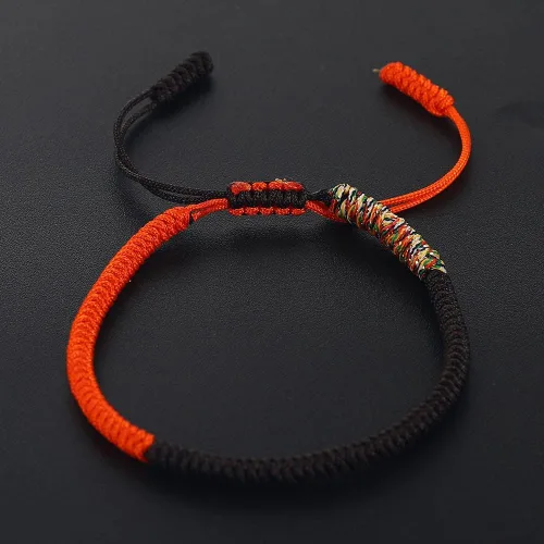 Vista 54 de Pulseras tibetanas hechas a mano con cuerda roja para él y ella, pulsera de la amistad, pulsera de la amistad, hilo negro y rojo para protección