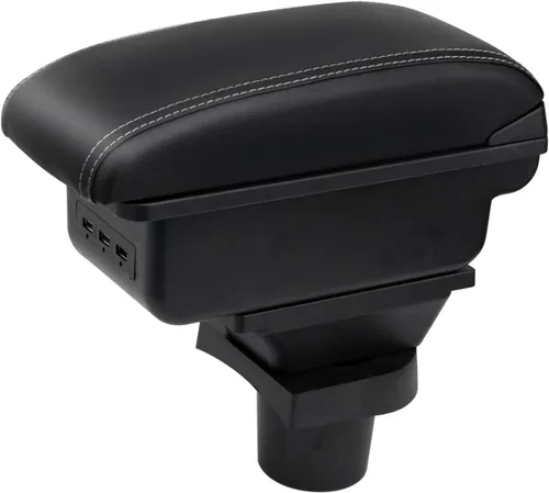 Vista 10 de Reposabrazos de Consola para Mini Cooper Coupe R50 R52 R53 R56 R57 R58 F55 F56 F57 Countryman (3 USB, Negro)