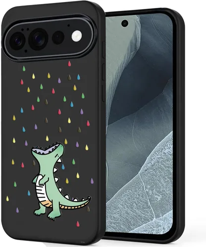 Vista 13 de Unov Funda para Pixel 11 Pro XL, color negro, Dinosaur Land