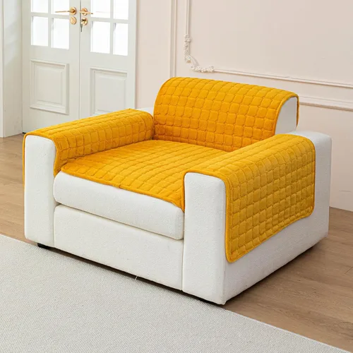 Vista 33 de Fundas seccionales de terciopelo para sofá de 1 asiento