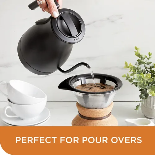 Vista 6 de Chef'sChoice - Hervidor eléctrico de cuello de cisne, perfecto para vertidos, construcción de acero inoxidable, 1200 vatios con apagado automático