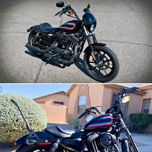 Vista 7 de Empuñaduras negras de manillar de motocicleta de 1 pulgada con acelerador compatible con Sportster 883 Street Bike Dirt Bike Cruiser y Chopper
