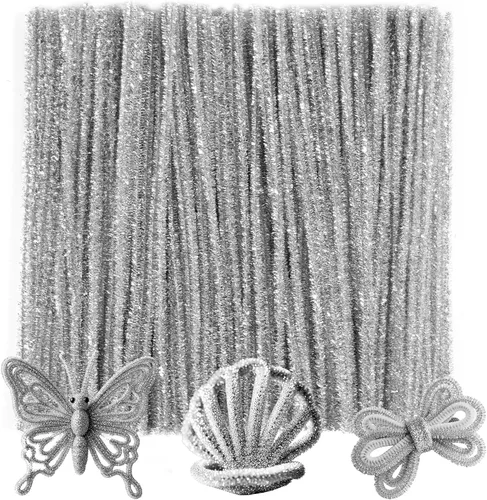 Vista 27 de Caydo 200 piezas de limpiadores de tubos negros de Halloween, varillas de chenilla para manualidades, en masa para niños, arte DIY, manualidades