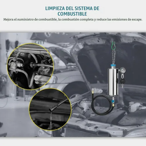 Vista 7 de Kit de herramientas de limpieza de inyector de combustible 1000ML 150PSI Limpiador de sistema de inyección de combustible sin desmontaje Máquina