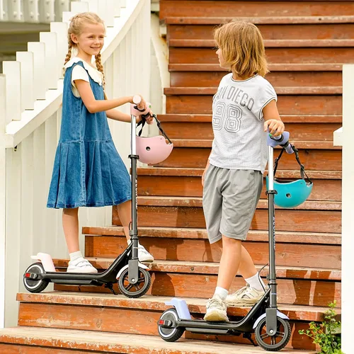 Vista 8 de ECOROAD EK6 - Patinete eléctrico para niños para velocidades de 6-12, 3/6/10 mph para máxima comodidad y altura ajustable, 150 W y doble freno