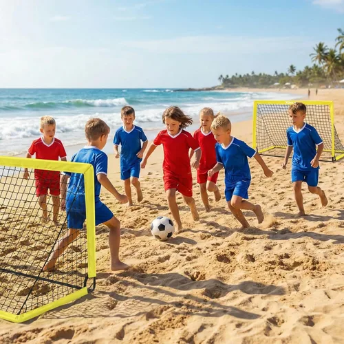 Vista 16 de Portería de fútbol, porterías de fútbol para niños para patio trasero, juego de 2, equipo de entrenamiento de red de fútbol de 4 x 3 pies, portería
