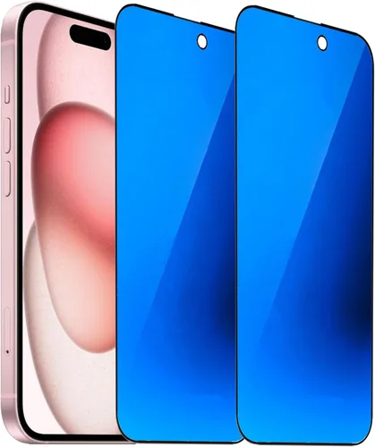 Vista 11 de Paquete de 2 vidrios templados de privacidad anti-azul para iPhone X/iPhone XS/iPhone 11 Pro Mirror Protector de pantalla anti-espía película