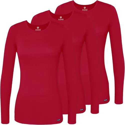 Vista 12 de Adar Underscrubs - Camiseta de manga larga para mujer, paquete de 3 unidades Aguamarina (Aquamarine)