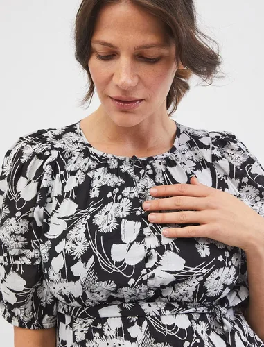 Vista 2 de Motherhood Maternity Vestido largo de maternidad para mujer, para sesión de fotos o baby shower