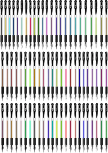 Vista 2 de LI-GELISI Bolígrafos de gel con purpurina de repuesto de 120 colores, bolígrafos de purpurina de neón