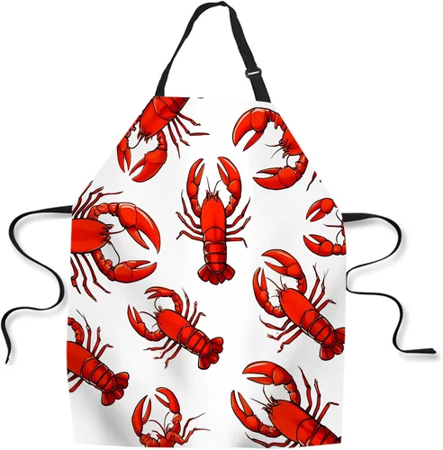 Vista 13 de Delantal de Cocina Faro con Puesta de Sol Delantal para Hornear en Casa Chef Delantal Impermeable para Mujeres y Hombres 31X27 Pulgadas