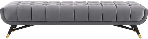 Vista 16 de Modway Adept. - Banco tapizado de terciopelo. Gris