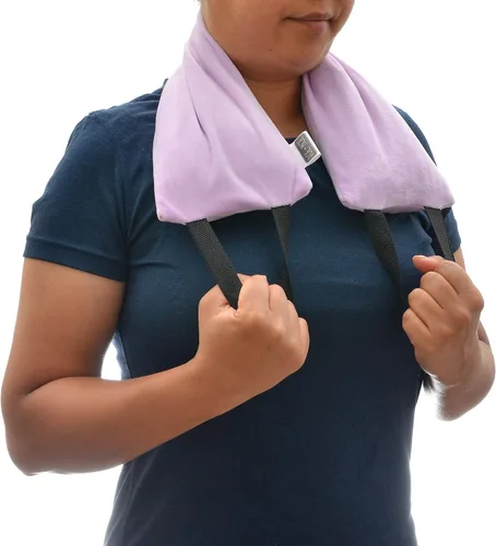 Vista 2 de Envoltura para el cuello de lavanda, tratamiento de terapia muscular caliente o fría de tensión y dolor para relajación aromática y alivio natural