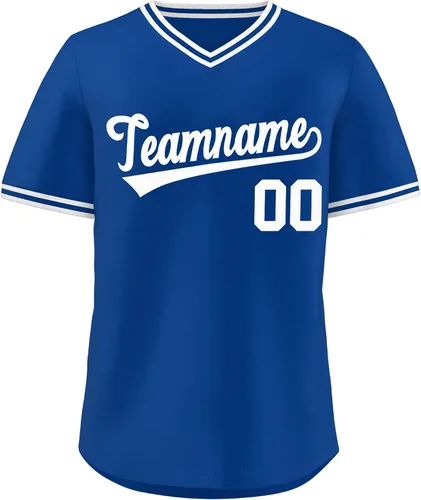 Vista 34 de KXK - Camiseta de béisbol personalizada con nombre y número cosidos, estilo Hip Hop, con cuello en V, atlética, para hombres, mujeres y jóvenes