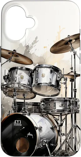 Vista 23 de Vintage Drum Set Drawing Funda para iPhone 17