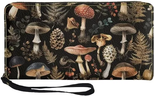 Vista 29 de Coldinair Cartera de piel sintética con cierre de cremallera para mujer, con bloqueo RFID, monedero para teléfono con correa para viaje, Añade tu