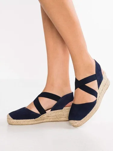 Vista 2 de Sandalias de tacón medio con plataforma con tiras elásticas cruzadas para mujer tipo esparteñas (personalizable)