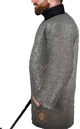 Vista 4 de Camisa de manga completa con remachado redondo de 0.236in con anillo plano alternativo Hauberk Chainmail Armor
