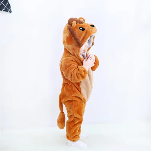 Vista 3 de AGQT Unisex Baby Christmas Animal Costume Flannel Hooded Romper Size 0-36 Months