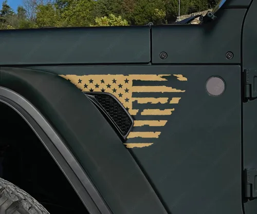 Vista 15 de Calcomanías de ventilación de guardabarros desgastadas compatibles con Jeep Wrangler Gladiator Rubicon JL JT 2018-2026 (2 colores negro mate/4 azul)