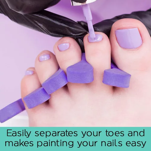 Vista 4 de PrettyClaw Separadores de dedos para pedicura, separadores de dedos de los pies, separadores de uñas de espuma suave para esmalte de uñas, 4
