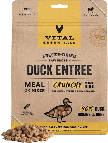 Vista 21 de Vital Essentials Alimento liofilizado para perros, mini puntas de ternera, bolsa de 5.5 onzas Crunchy, Complete Meal or Topper, Made With 96%