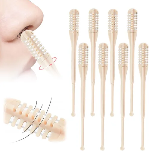 Vista 9 de Cortador de pelo nasal 2 en 1, herramienta de eliminación de vello de fosa nasal de doble cabeza, recortador de vello manual portátil para nariz