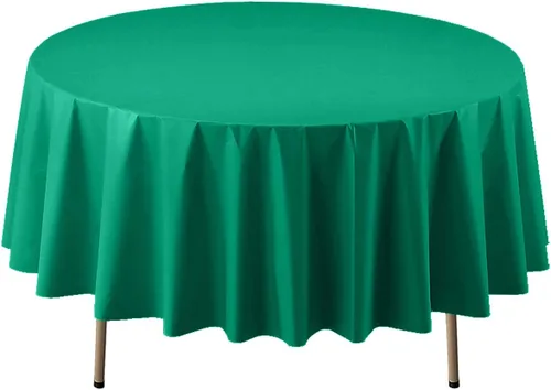 Vista 26 de Party Essentials Mantel redondo de plástico desechable de 84 pulgadas, 3 unidades, color negro