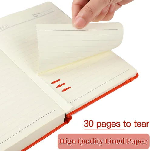 Vista 6 de Cuaderno de diario para hombres y mujeres, diarios para escribir A5, 180 hojas, 360 páginas, cuaderno de rayas universitarias de 3.53 oz/yd²
