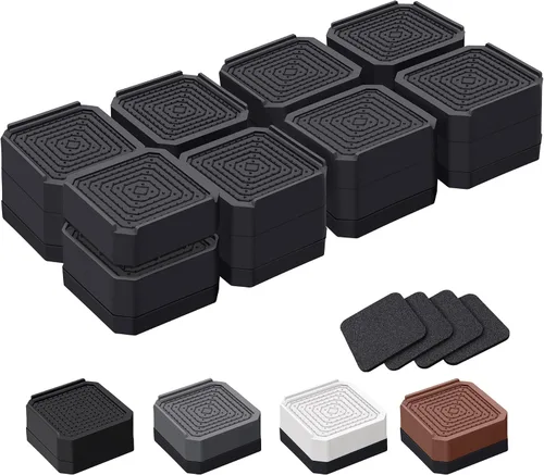 Vista 17 de ANNKUT Elevadores de cama y elevadores de muebles, bloques de elevación ajustables resistentes para sofás, escritorios y sillas, elevan 1.5