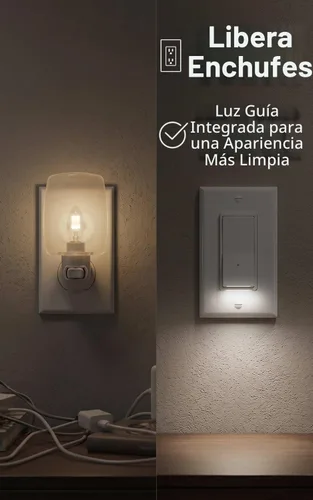 Vista 5 de SOZULAMP Interruptor de luz de 3 vías con luz nocturna, fácil de instalar, no requiere neutral, interruptor iluminado de tres vías con sensor