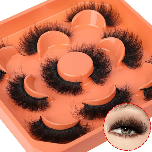 Vista 3 de Pestañas postizas de visón de 3D con volumen completo de 18mm, pestañas postizas gruesas de aspecto natural, extensiones de pestañas falsas 5 pares