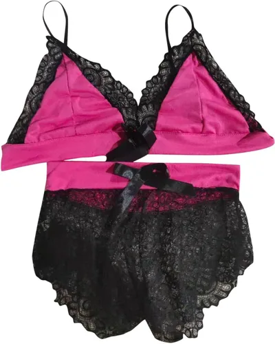 Vista 3 de Lencería sexy de encaje con cuello halter para mujer, talla grande, babydoll para sexo y juego travieso