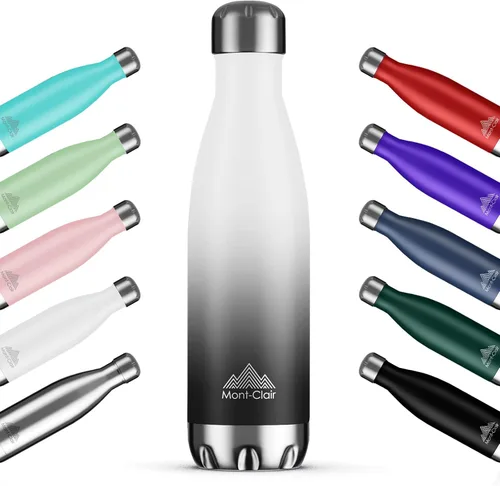 Vista 24 de Mont-Clair H2O - Botella de agua de acero inoxidable aislada al vacío, sin BPA, botella de bebidas frías 12 horas y calientes las 24 horas, metal