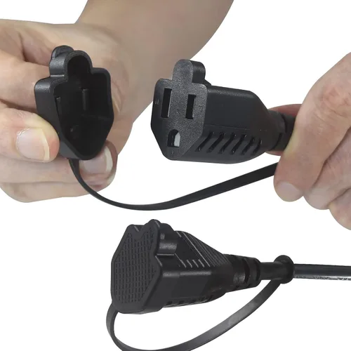 Vista 4 de Cable divisor de alimentación de 4 tomas, adaptador de enchufe múltiple de 3 clavijas de 1 a 4 vías, macho a hembra, cable de extensión estilo Y