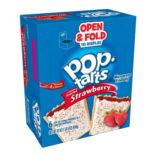 Vista 3 de Pop Tarts Kellog's Pop-Tarts - Fresa esmerilada, 3.67 onzas, 6 cajas (31732) (420561)