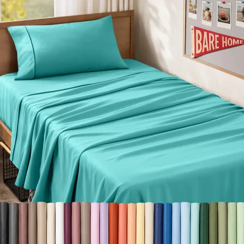 Vista 44 de Bare Home Juego de Sábanas Twin - Sábanas de Cama de Microfibra Ultra-Suave 1800 - Doble Cepillado - Bolsillos Profundos - Ajuste Fácil - Extra
