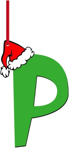 Vista 30 de Decoraciones de Navidad - Letras de adorno de la A a la Z para el árbol, adornos colgantes del alfabeto de Navidad de bricolaje (A)