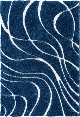 Vista 64 de Safavieh Florida Shag Collection - Alfombra de área de 2 x 3 pies, color crema/beige, diseño geométrico, felpa de 1.2 pulgadas de grosor, ideal
