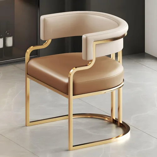 Vista 19 de Sillas de comedor de cocina para interiores, silla lateral tapizada para el hogar, silla con brazo de respaldo bajo, silla de comedor con piel