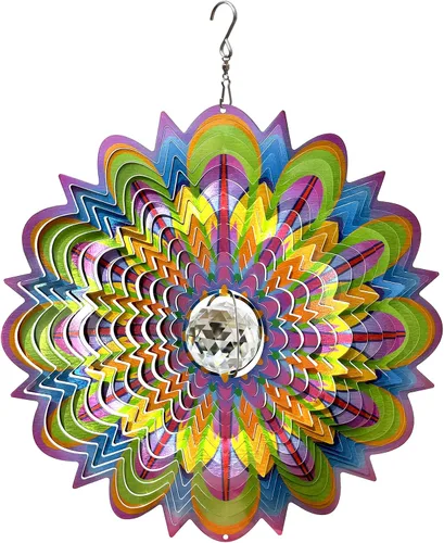 Vista 14 de FONMY - Molinillo de viento de acero inoxidable, regalo para decoración de jardín, interiores y exteriores, manualidades, adornos de 6 pulgadas Mds02