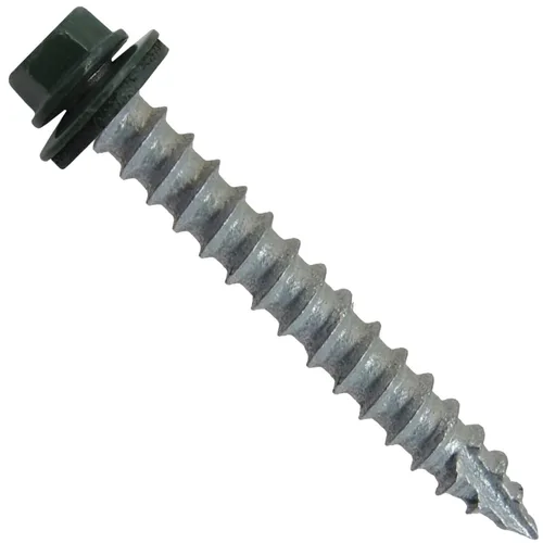 Vista 5 de TORNILLOS PARA TECHOS DE METAL #14: (250) Tornillos x 1" ABC GRIS Tornillo para techo de chapa metálica con cabeza hexagonal y arandela.